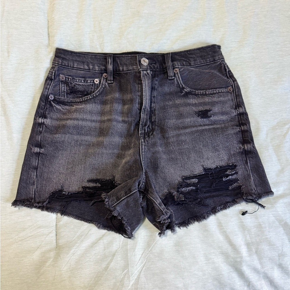 American Eagle Outfitters Black Distressed Jean Shorts